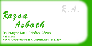 rozsa asboth business card