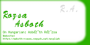rozsa asboth business card